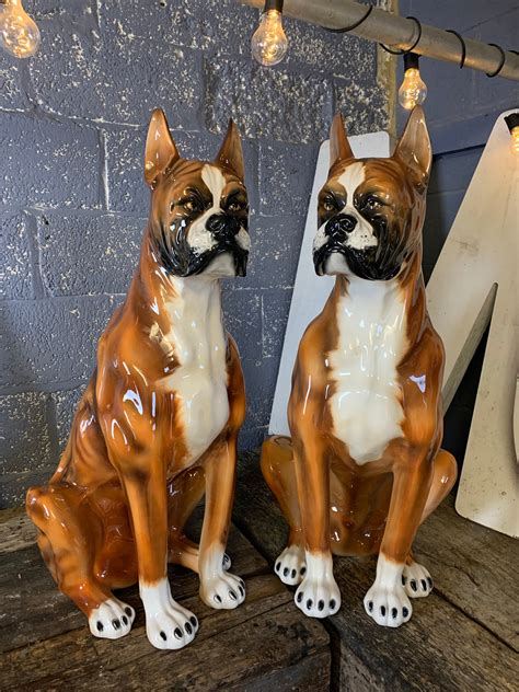 porcelain boxer dog figurines